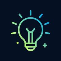Gradient illumination Creative spark in dark space. Icon symbol illustration vector