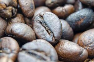Roasted coffee beans with customizable space for text. Coffee beans concept photo