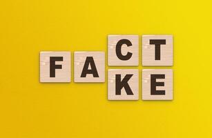 wooden blocks turning message to Fact vs Fake photo
