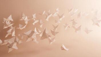 Paper origami flying in the air photo