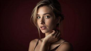 A beautiful young woman posing for the camera photo