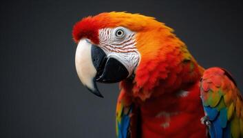 A close up of a colorful parrot photo