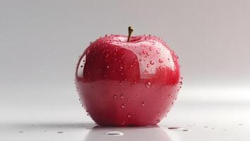 close-up of a red apple isolated on a white background photo