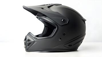 A black helmet on a white surface photo