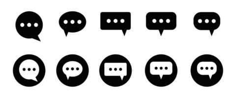 Chat Bubble Icon set. comment icon speech bubble symbol. Chat, message, message, SMS, chat, chatting, talk black and white color icon. vector