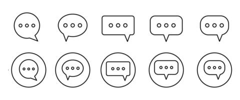 Chat Bubble line Icon set. comment icon speech bubble symbol. Chat, message, message, SMS, chat, chatting, talk stock line icon. vector