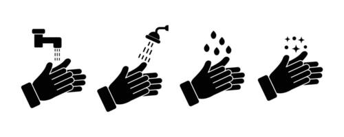 hand washing icon set. Wash hands icon in Flat Design. Wash your hands icons with shop bubble illustration. vector
