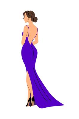 Beautiful Woman in fashion dress for evening event