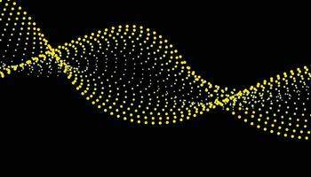 A wave of yellow dots on a black background vector