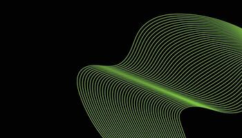 Green wave on black background vector