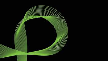 A green wave on a black background vector