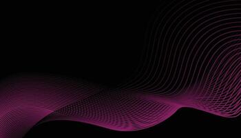 Abstract background with wavy lines on black background vector