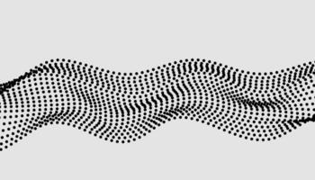 A black and white wave pattern with dots vector