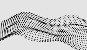 Abstract wave pattern with dots on a gray background vector