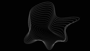 Abstract wave motion on black background vector