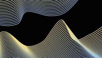 Abstract wave background with blue and yellow lines vector