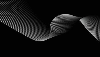 Abstract wave background with black and white lines vector