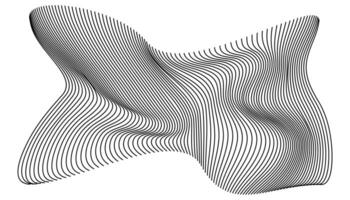 A black and white image of a curved object vector