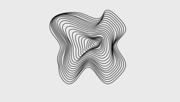 A black and white drawing of a tooth with a wave pattern vector