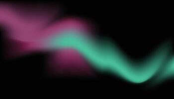 A green and pink wave on a black background vector