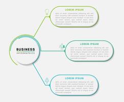 Circular infographic label design template with icons and 3 options or steps vector