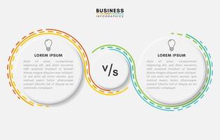 Comparative business infographic design template with 2 main options vector