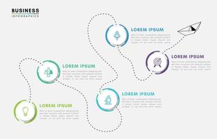 Business timeline infographic design template with 5 steps or options vector