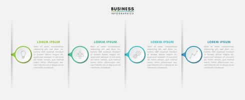 Four-step business process infographic design template vector