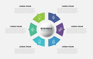 Circular infographics design template, business scheme with 5 steps vector