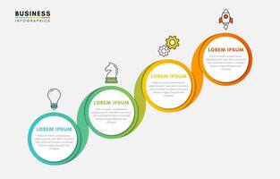 Circle business infographic design template with 4 steps or options vector