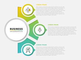 Business presentation infographic design template with 3 steps or options vector