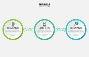 Strategic business infographics design template with 3 steps or icons vector