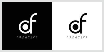 Initial DF or FD logo design vector