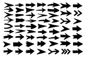Arrow Silhouette Icon Set Black Directional Arrows for Navigation and Design vector