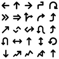 Arrow Direction Icon Set Black Navigation Symbols Collection vector