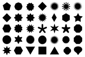 Geometric Shape Silhouette Collection Abstract Black Icons Set for Design and Decoration vector