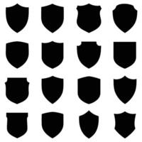 Shield Silhouette Icons Set Badge Shapes for Logo and Design Use vector