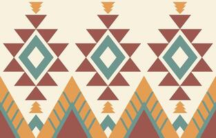 A tribal pattern with geometric shapes and colors vector