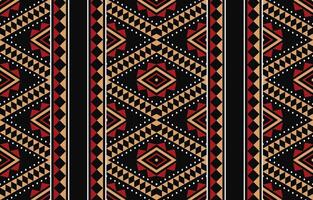 An ethnic pattern with red, black and gold colors vector