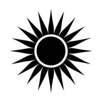 Sun with Rays Silhouette Icon vector