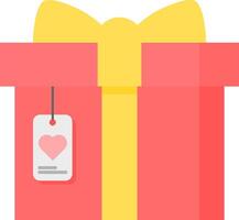 Red gift. Red gift with card. vector