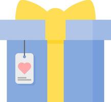 Blue gift. Blue gift with card. vector