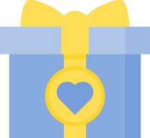 Blue gift. Blue gift with heart symbol. vector