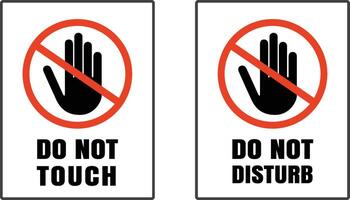 Do Not Disturb or No Touch hand sign on white background vector