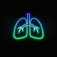 Isolated illustration of lung, human lung isolated icon. lung icon. neon style.breathe concept line icon. simple illustration element. breathe concept sketch symbol design vector