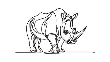 Rhino Single Line Icon Design vector
