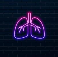 icon, human lung isolated icon. lung icon. neon style.breathe concept line icon. simple illustration element. breathe concept sketch symbol design vector