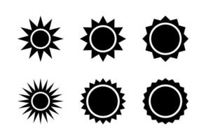 Sunburst, sun icon set isolated on white background. Starburst sign symbol vector