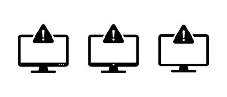Computer threat notification icon. Digital security warning sign. Malware and virus alert symbol vector
