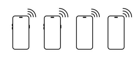 Smartphone wifi icon set. Mobile phone connection sign. Cellphone wireless network symbol vector